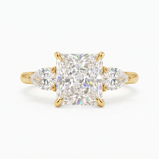 2.35 ct Princess Cut Lab-Grown Diamond Three-Stone Ring