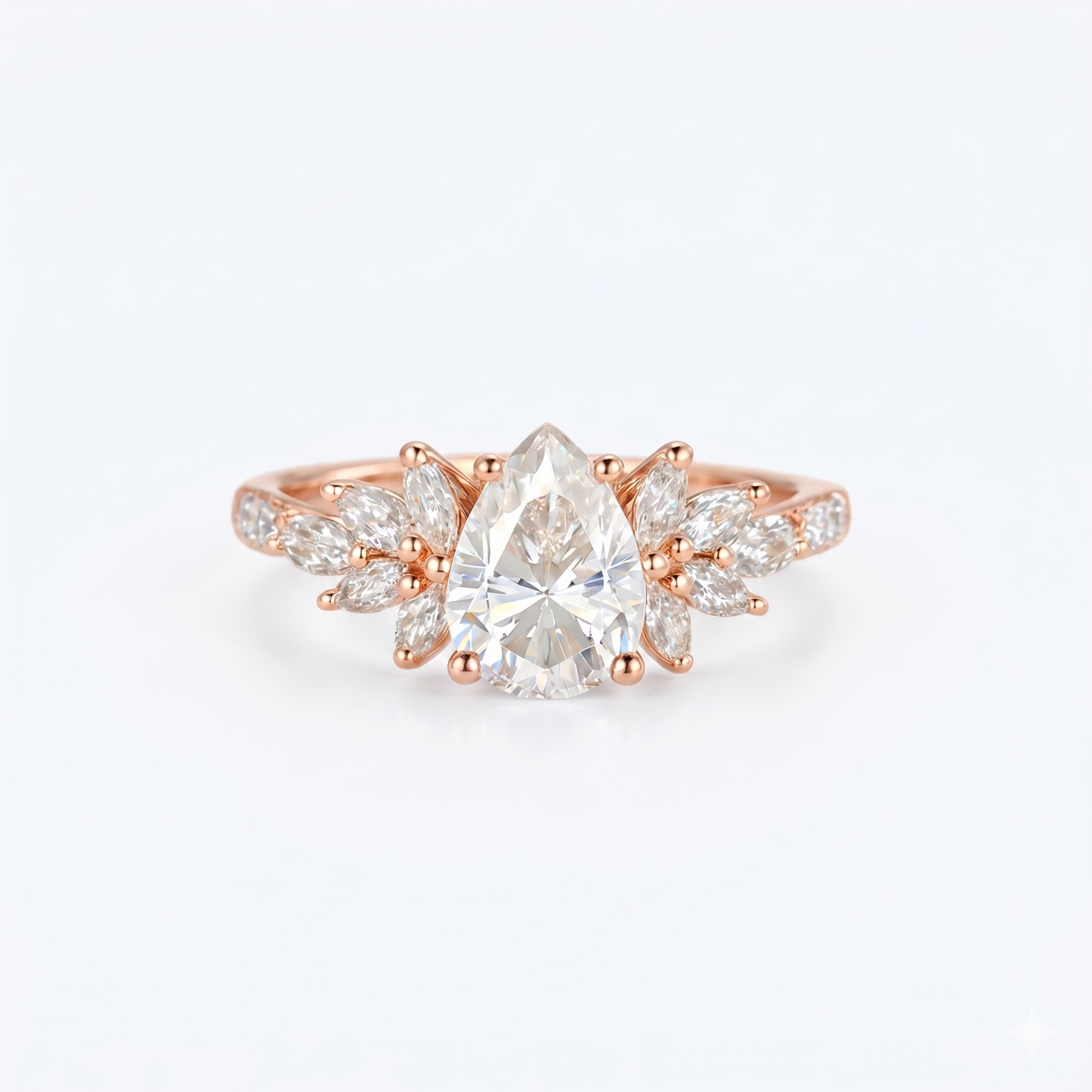 1.25 ct Pear Lab Diamond Engagement Ring | Vintage Floral