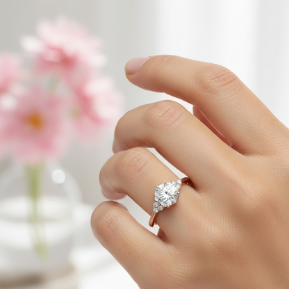 1.56ct Hexagon Cut Lab-Grown Engagement Ring