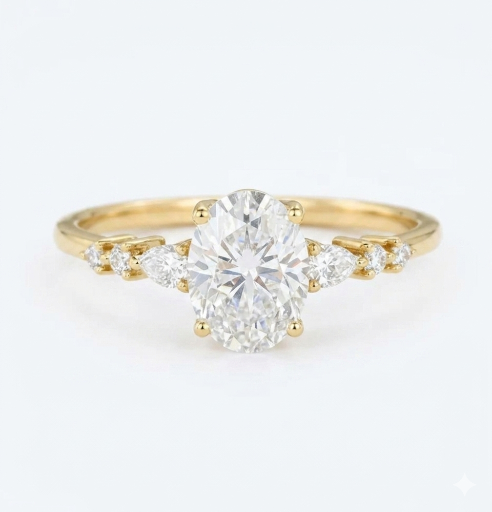1.35 ct Oval Lab-Grown Diamond Ring | 14K Gold
