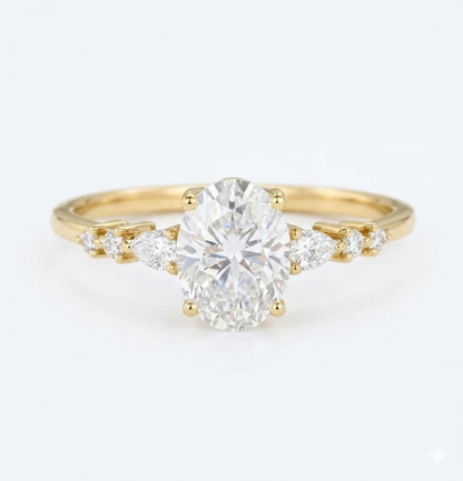 1.35 ct Oval Lab-Grown Diamond Ring | 14K Gold