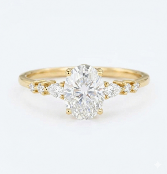 1.35 ct Oval Lab-Grown Diamond Ring | 14K Gold