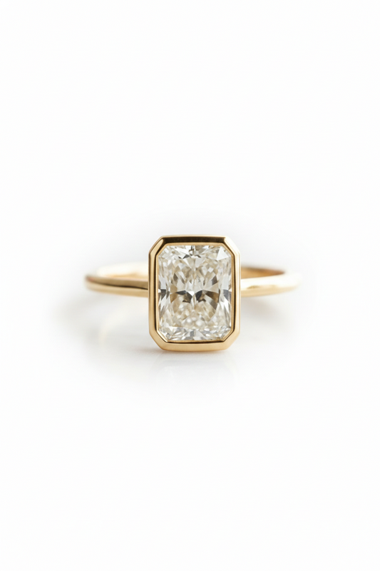 3.00ct Radiant Cut Moissanite Solitaire Ring