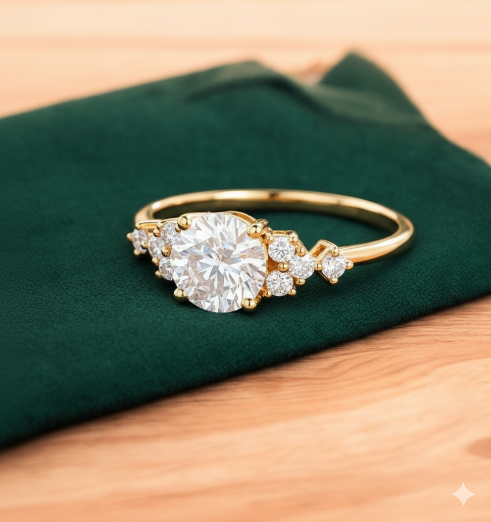 1.180 ct Round Cut Lab Grown Diamond Engagement Ring