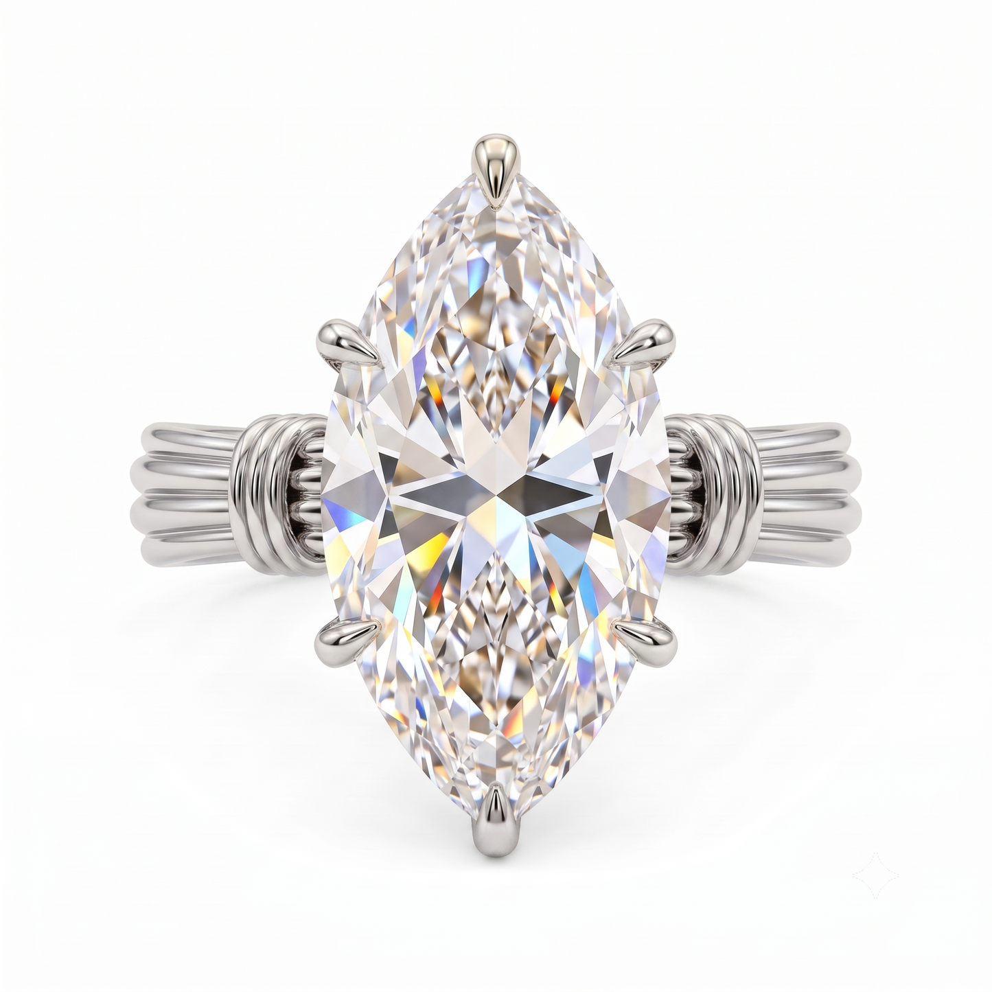 1.00ct Elegant Marquise Cut Lab Grown Diamond Engagement Ring