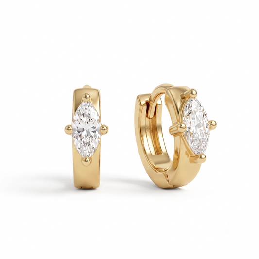 earring silver marquise​

