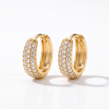 0.50 ct lab grown diamond pavé huggie hoop earrings