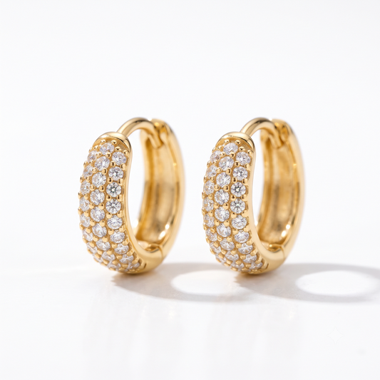 0.50 ct lab grown diamond pavé huggie hoop earrings