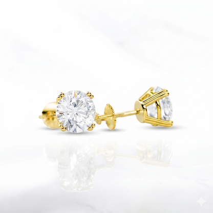1.50Carat Round Cut Solitaire Lab Grown Diamond Stud Earrings