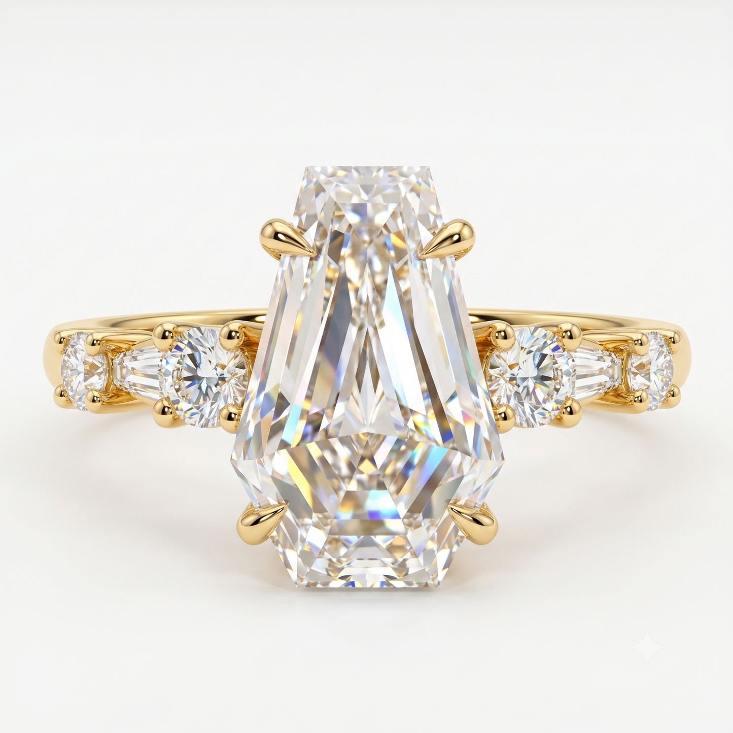 2ct Lab-Grown Coffin Diamond Ring for Unique Brides