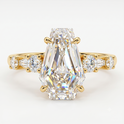 2ct Lab-Grown Coffin Diamond Ring for Unique Brides