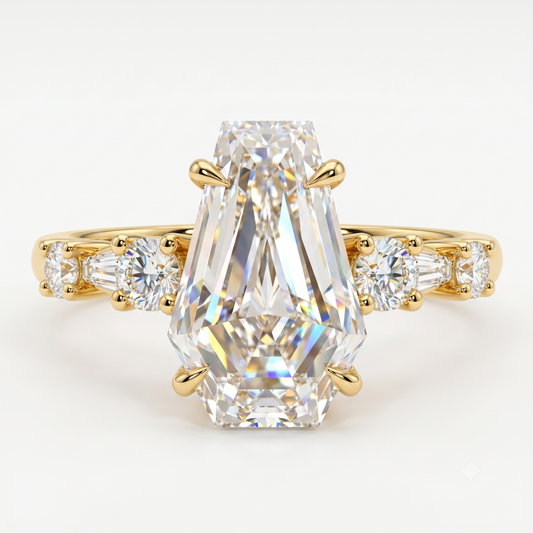 2ct Lab-Grown Coffin Diamond Ring for Unique Brides