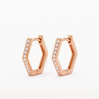 hexagon gold earrings​

