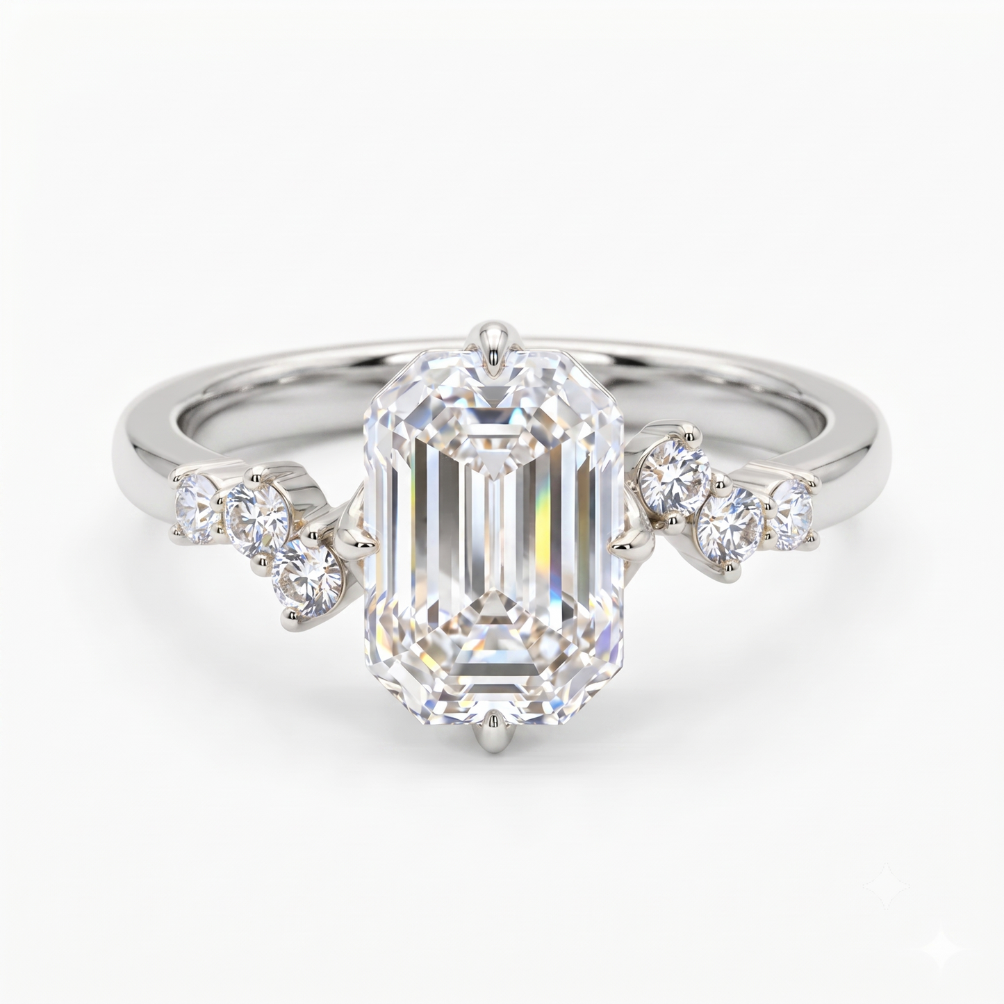 2.00Ct Emerald Cut Solitaire Engagement Ring