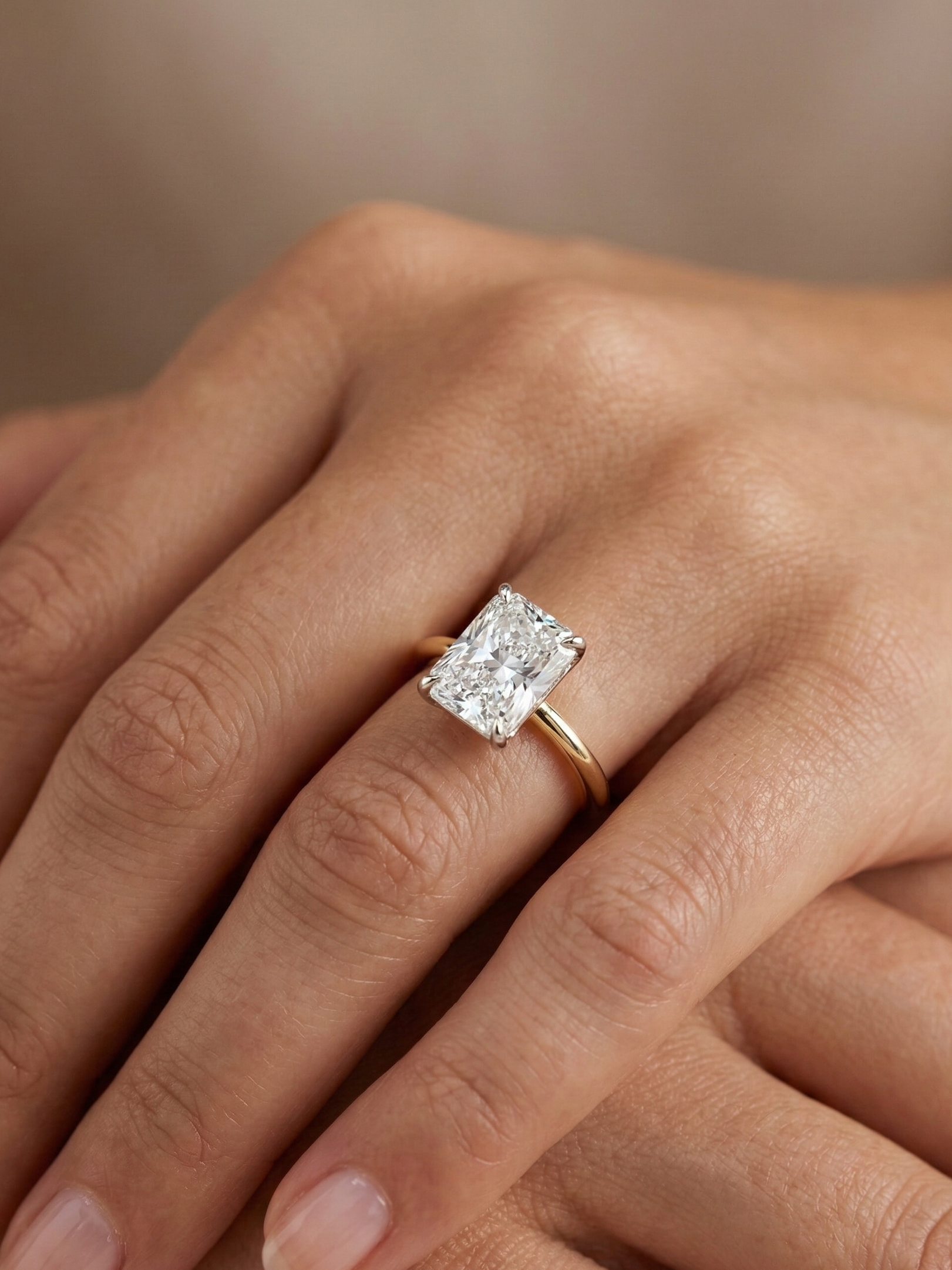 radiant cut solitaire diamond engagement ring​

