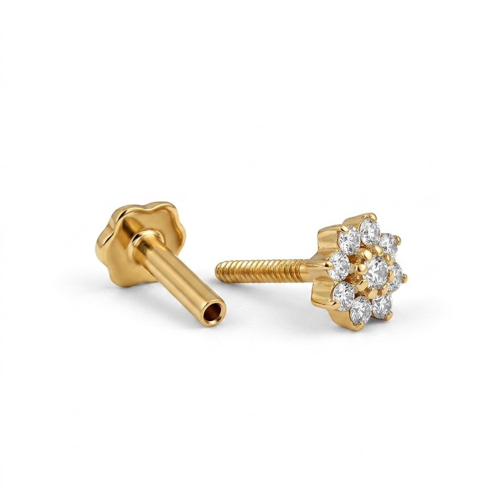 1.150 Ct Floral Cluster Lab Grown Diamond Stud Earrings