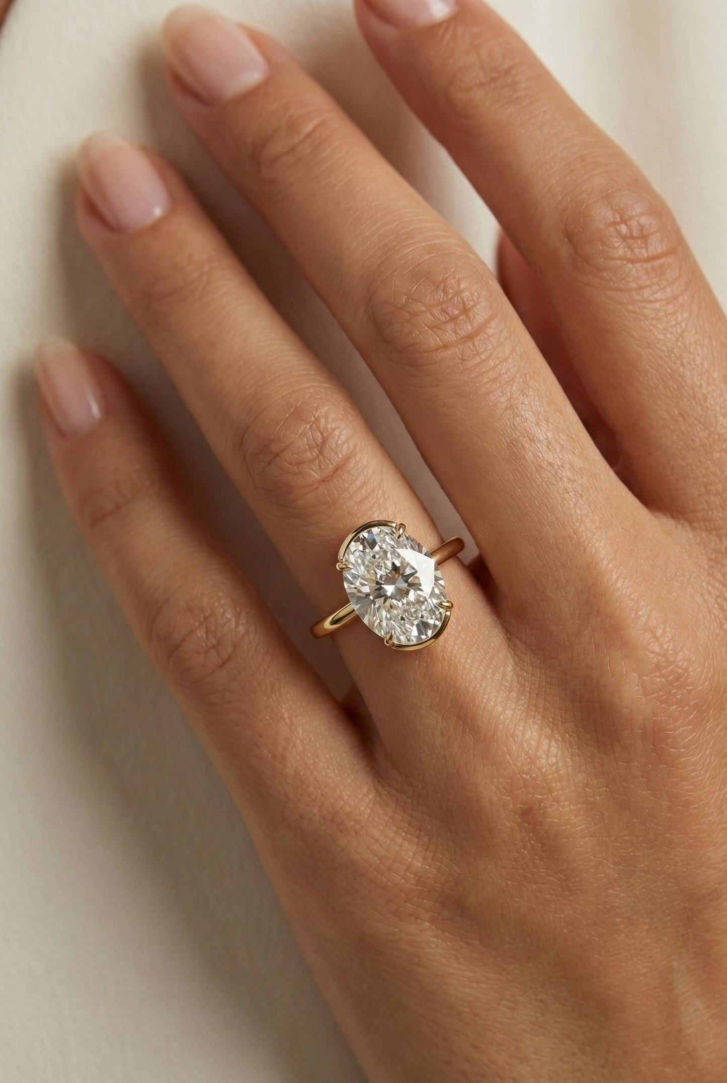 1.50CT Oval Cut Lab-Grown Engagement Ring – 14K Gold Solitaire Ring