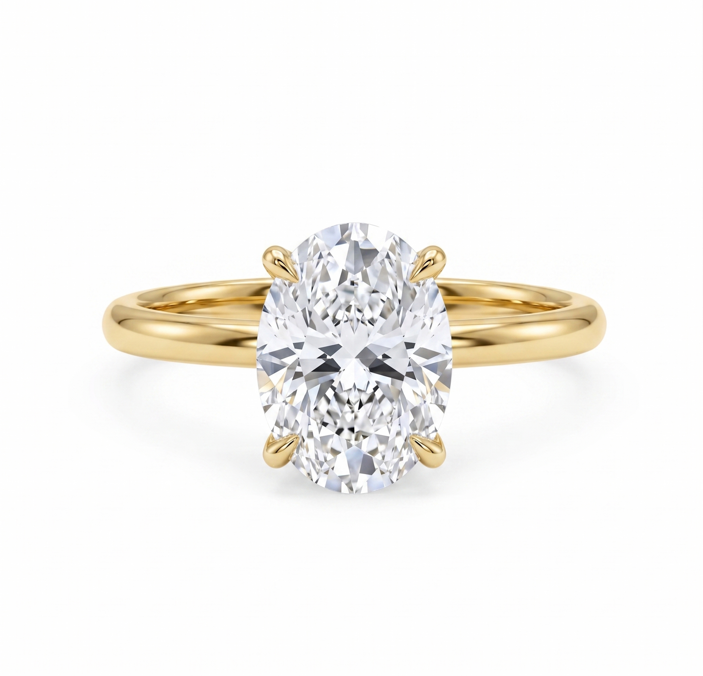 2.065 ct Oval Lab-Grown Diamond Ring – Solid Yellow Gold