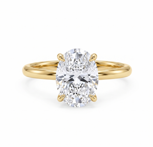 2.065 ct Oval Lab-Grown Diamond Ring – Solid Yellow Gold