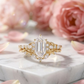 1.61 Ct Hexagon Lab Grown Diamond Engagement Ring Set