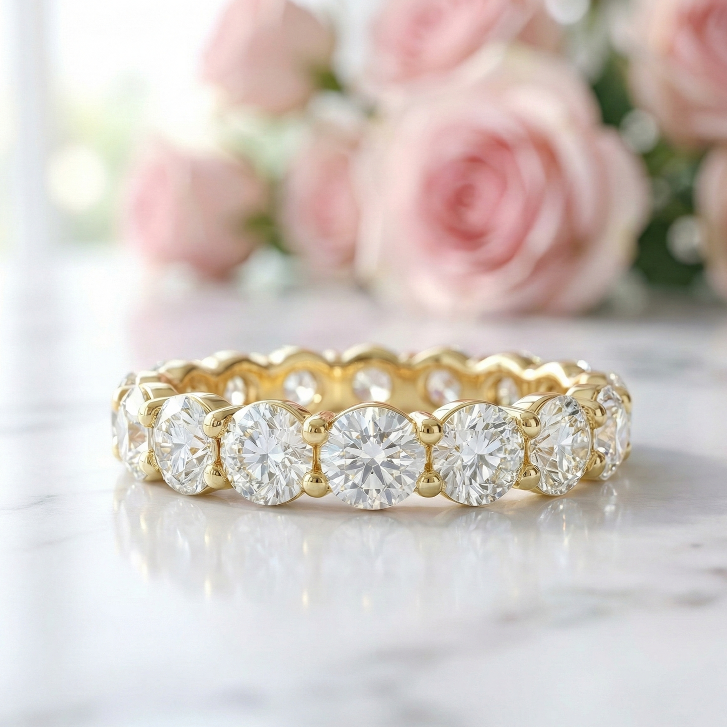 1.80 Ct Round Cut Lab-Grown Diamond Wedding Band – Gold