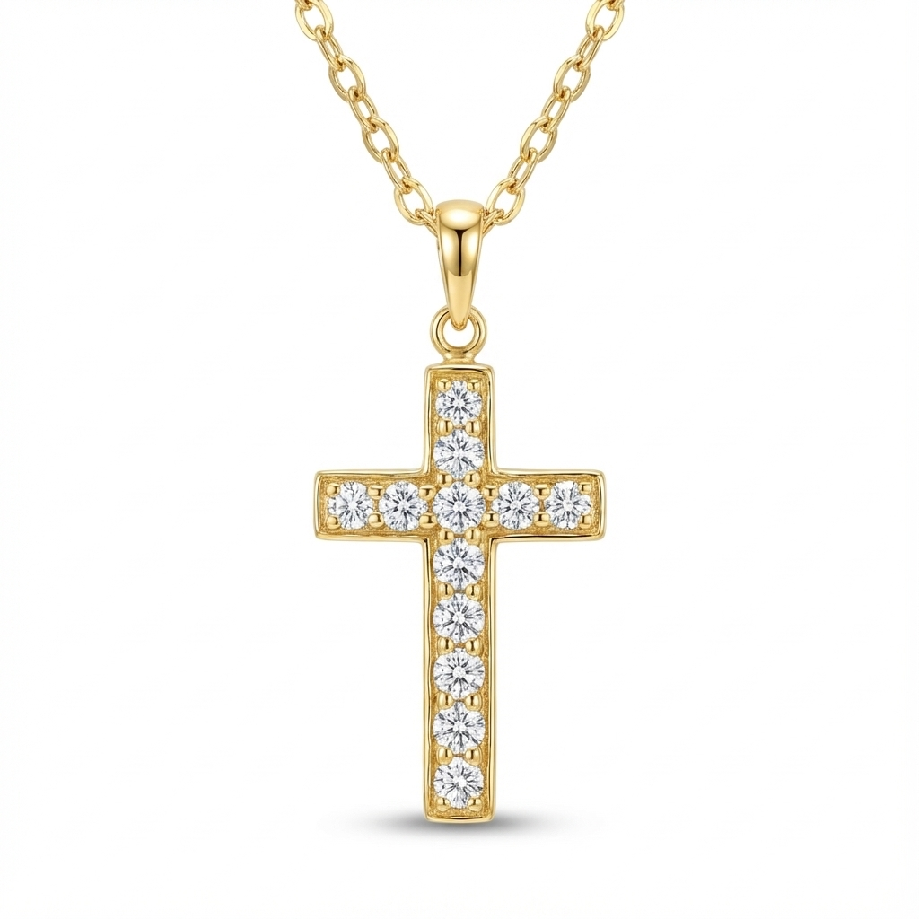 Moissanite Cross Pendant