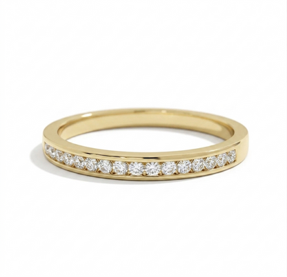 14K Rose Gold Half Eternity Band – Lab‑Grown Diamonds