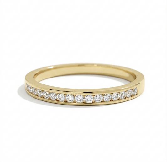 14K Rose Gold Half Eternity Band – Lab‑Grown Diamonds