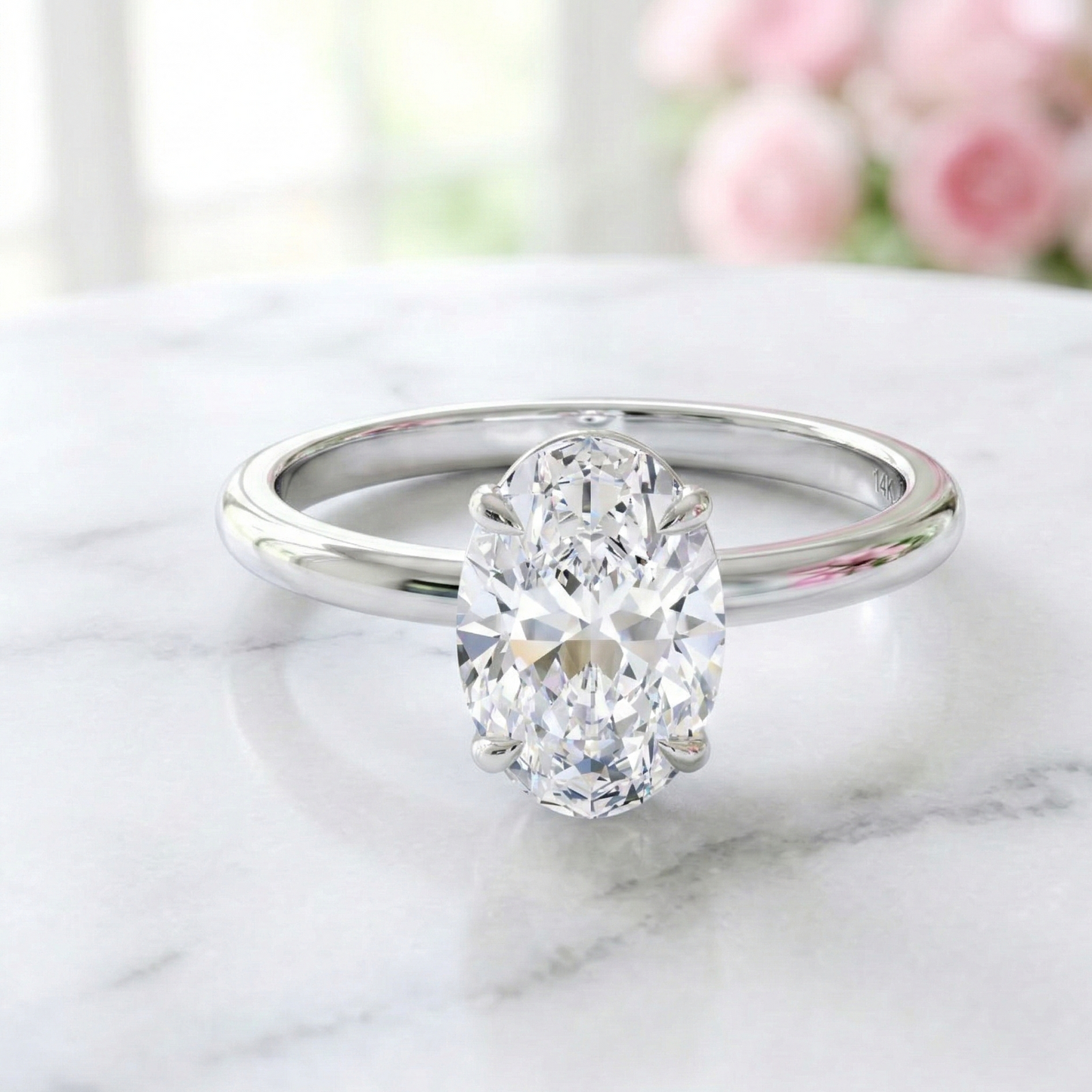 2.00CT Oval Cut Lab-Grown Diamond Engagement Ring