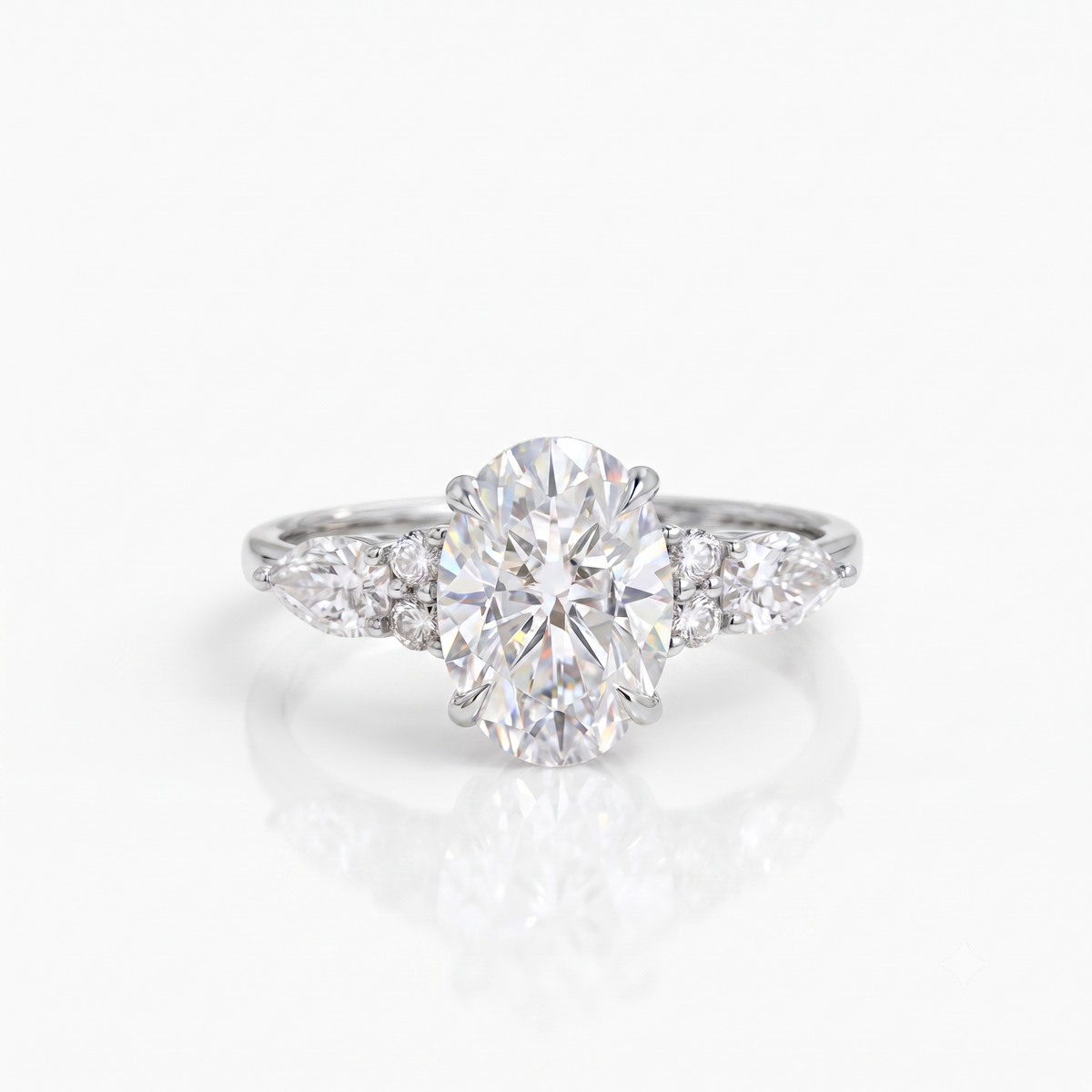 2.5 ct Oval Lab-Grown Diamond Three-Stone Vintage Ring