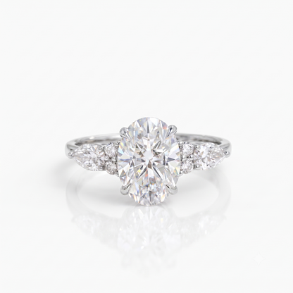2.5 ct Oval Lab-Grown Diamond Three-Stone Vintage Ring