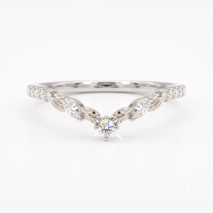 0.120 ct Lab Grown Diamond Curved Wedding Band Ring