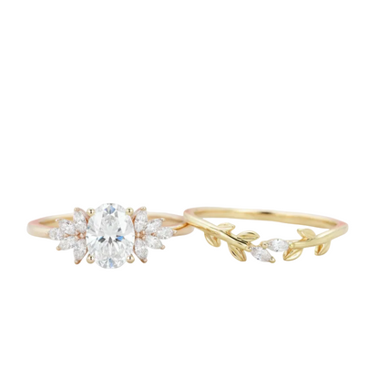 1.40 Ct Oval Lab-Grown Diamond Engagement Ring Set in Gold