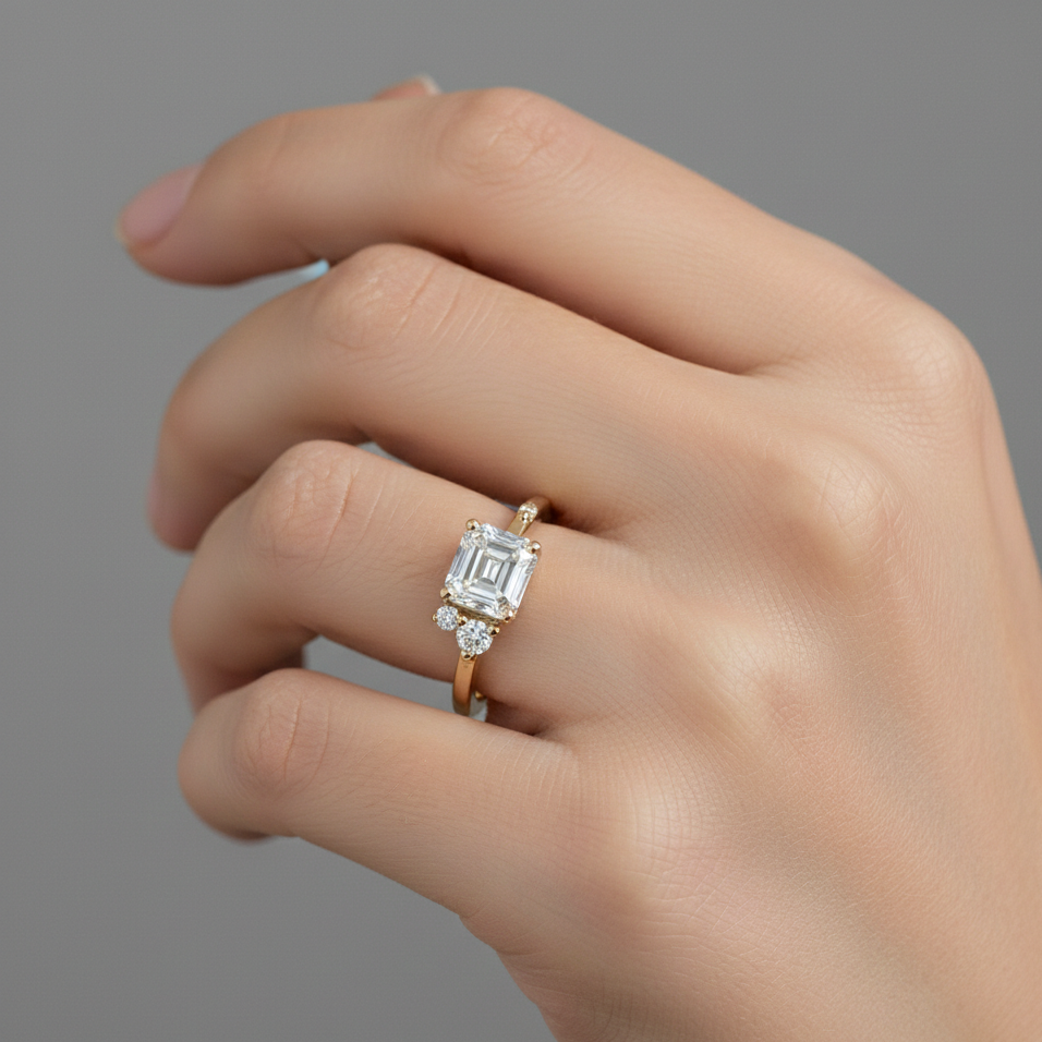 1.700ct Asscher Cut Lab-Grown Diamond Engagement Ring