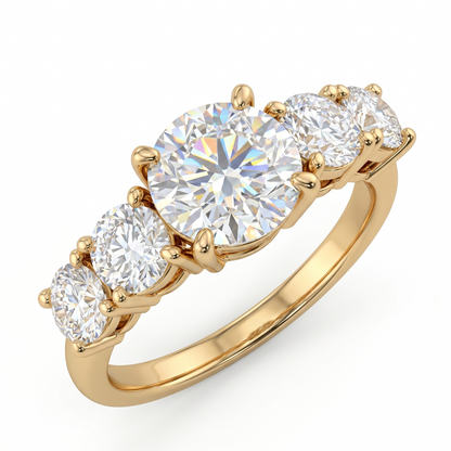 1.700CTW 5 Stone Lab-Grown Engagement Ring