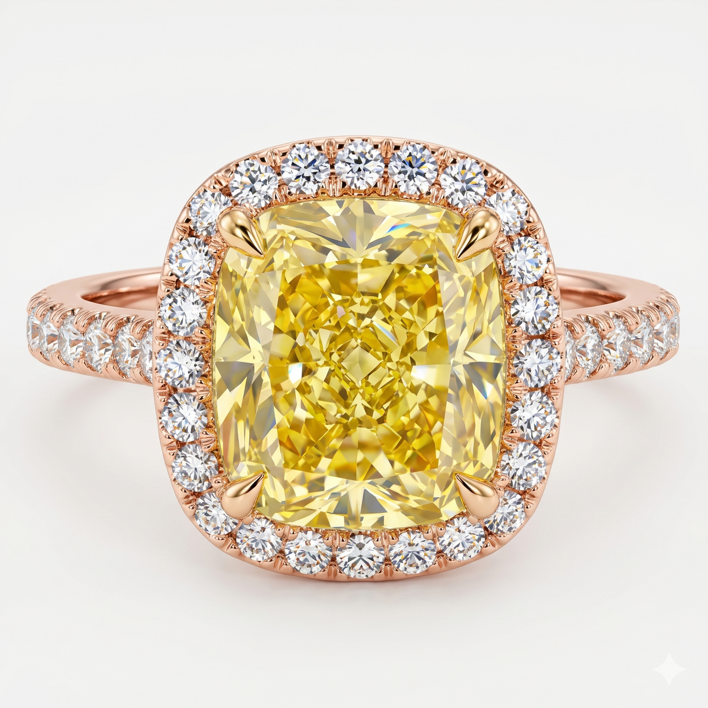 1.250 CT Yellow Rectangular Cushion Cut Lab Grown diamond Engagement Ring