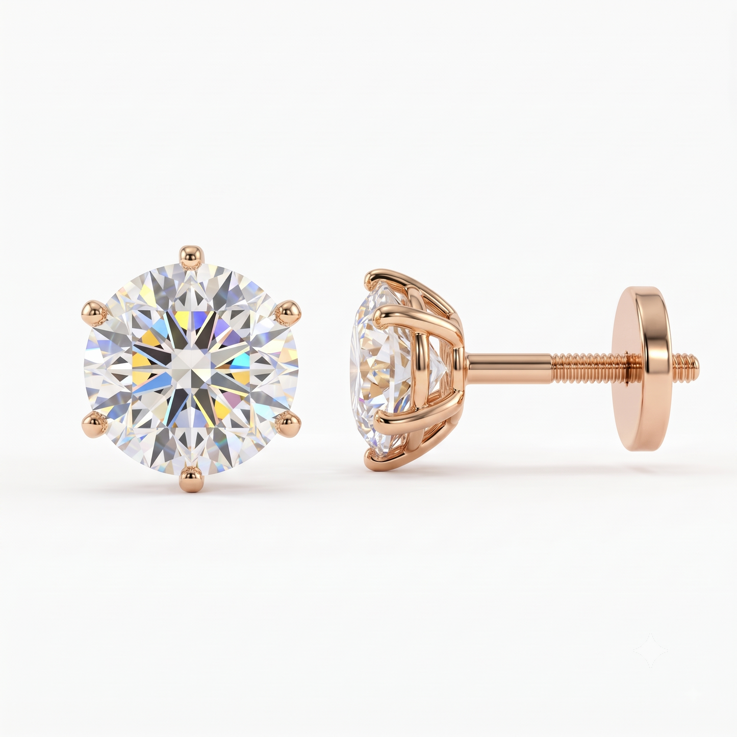 0.160ct Lab Grown Diamond Flat Back Stud Earrings