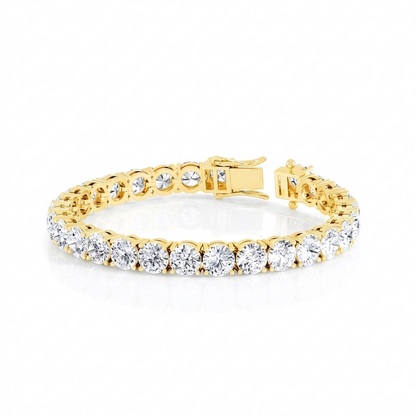 21.00ct Round Cut Elegance Lab Grown Diamond Bracelet, 14K Gold Gift Ready