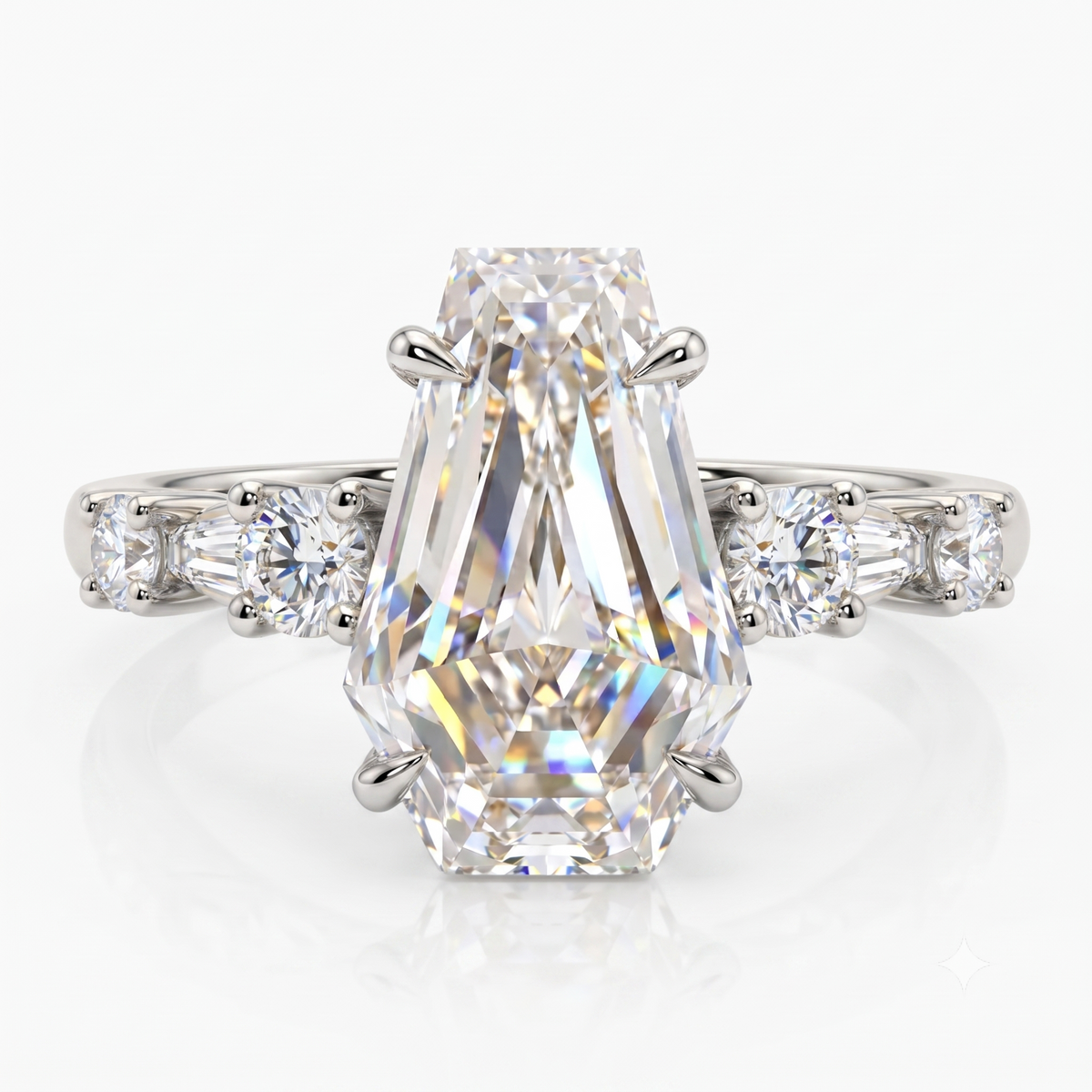 2ct Lab-Grown Coffin Diamond Ring for Unique Brides