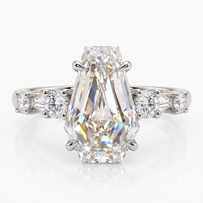 2ct Lab-Grown Coffin Diamond Ring for Unique Brides