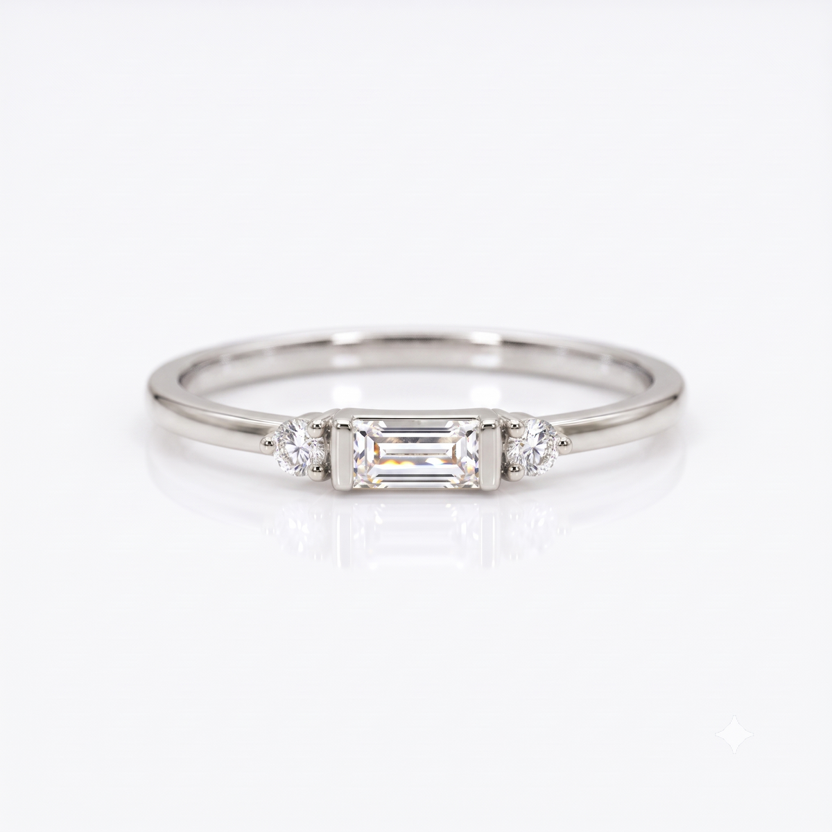 0.200 ct Baguette Cut Lab Grown Diamond Wedding Band