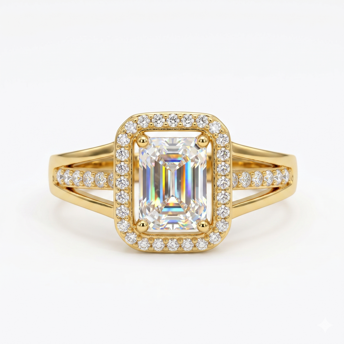 1.00CT Radiant Cut Halo Lab-Grown Ring