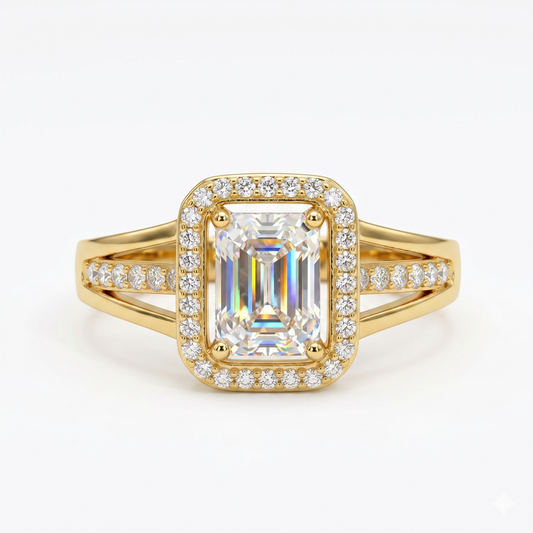 1.00CT Radiant Cut Halo Lab-Grown Ring