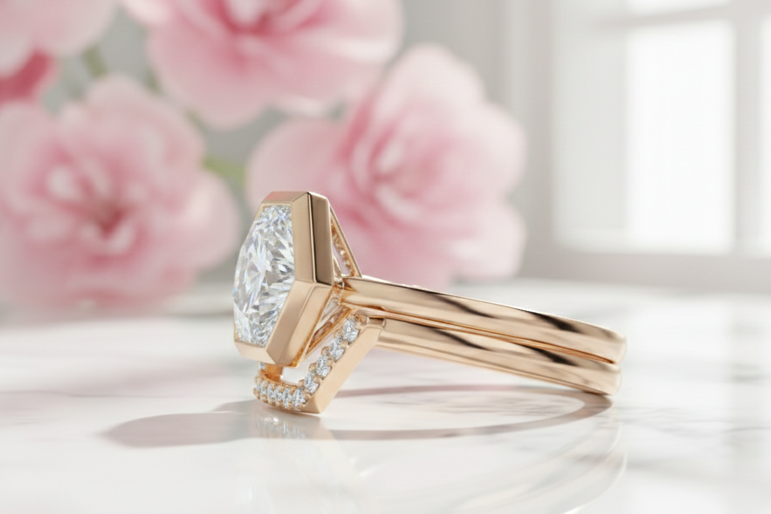hexagon cut engagement ring​

