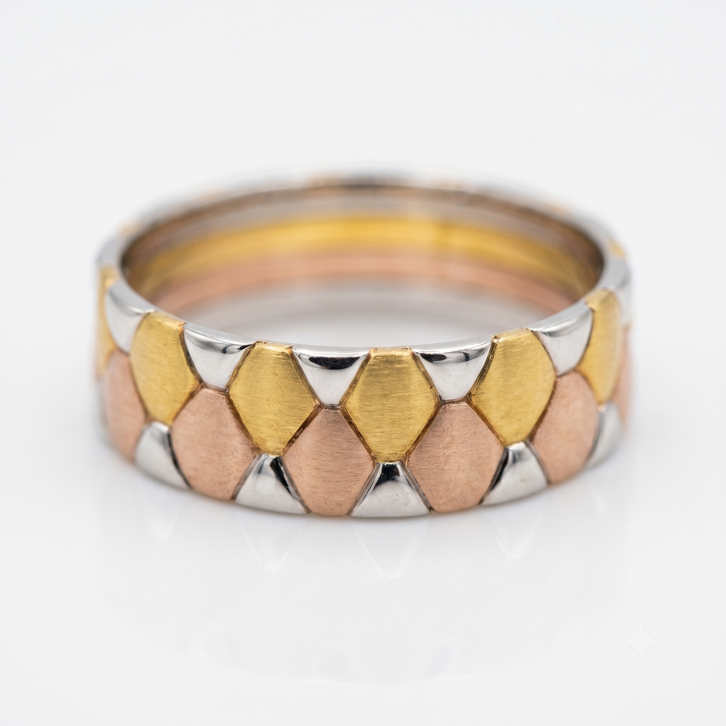 14K& 18K Tri Color Rolling Band Rings