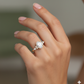 1.50ct Oval Cut Lab Grown Diamond Engagement Ring, Cluster Bridal Ring