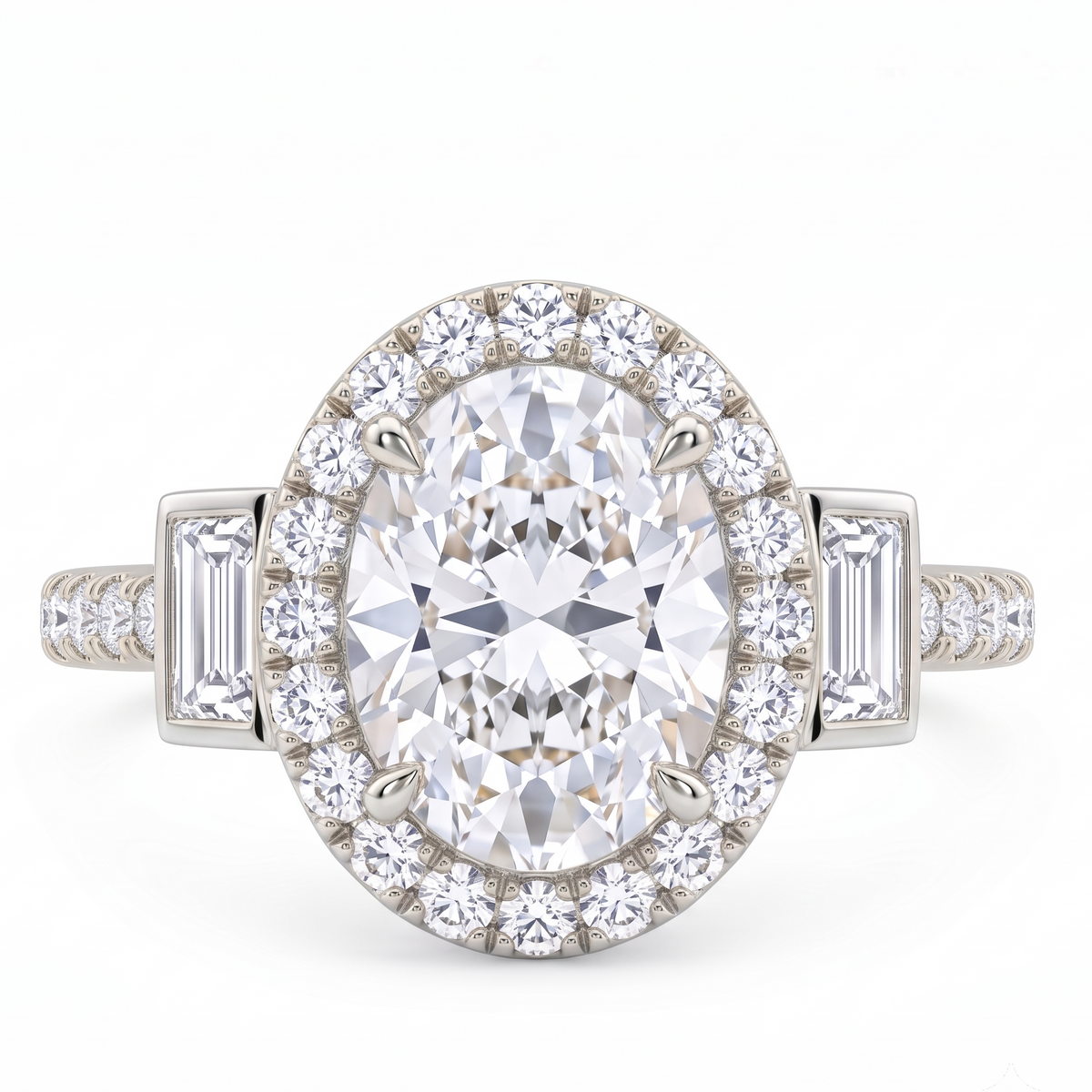 oval with halo engagement ring​

