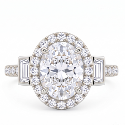 oval with halo engagement ring​

