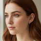 Alternating Lab Grown Diamond & Sapphire Petite Hoop Earrings