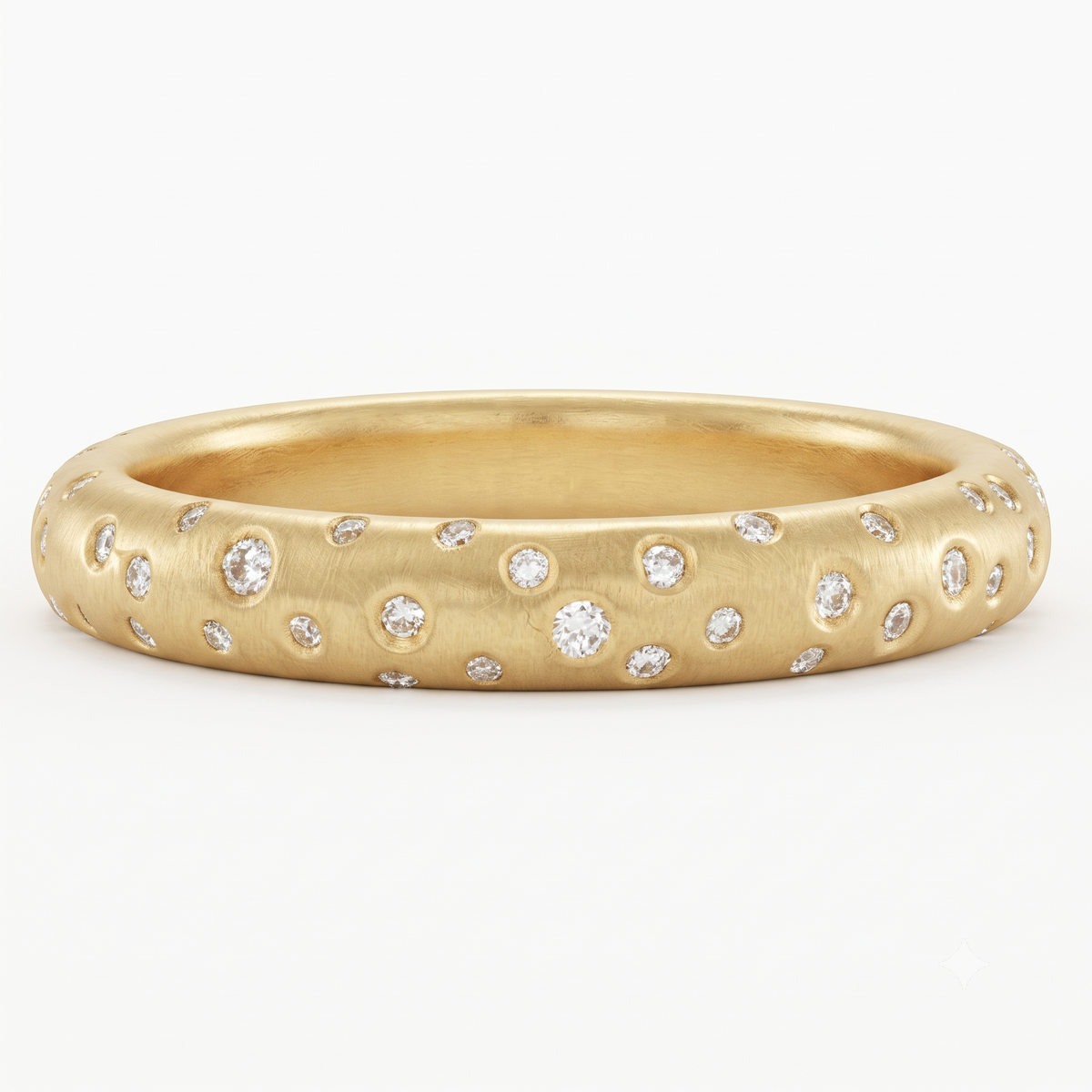 flush set lab grown diamond wedding band